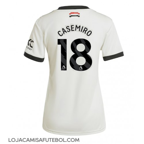 Camisa de Futebol Manchester United Casemiro #18 Equipamento Alternativo Mulheres 2024-25 Manga Curta